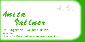 anita vallner business card